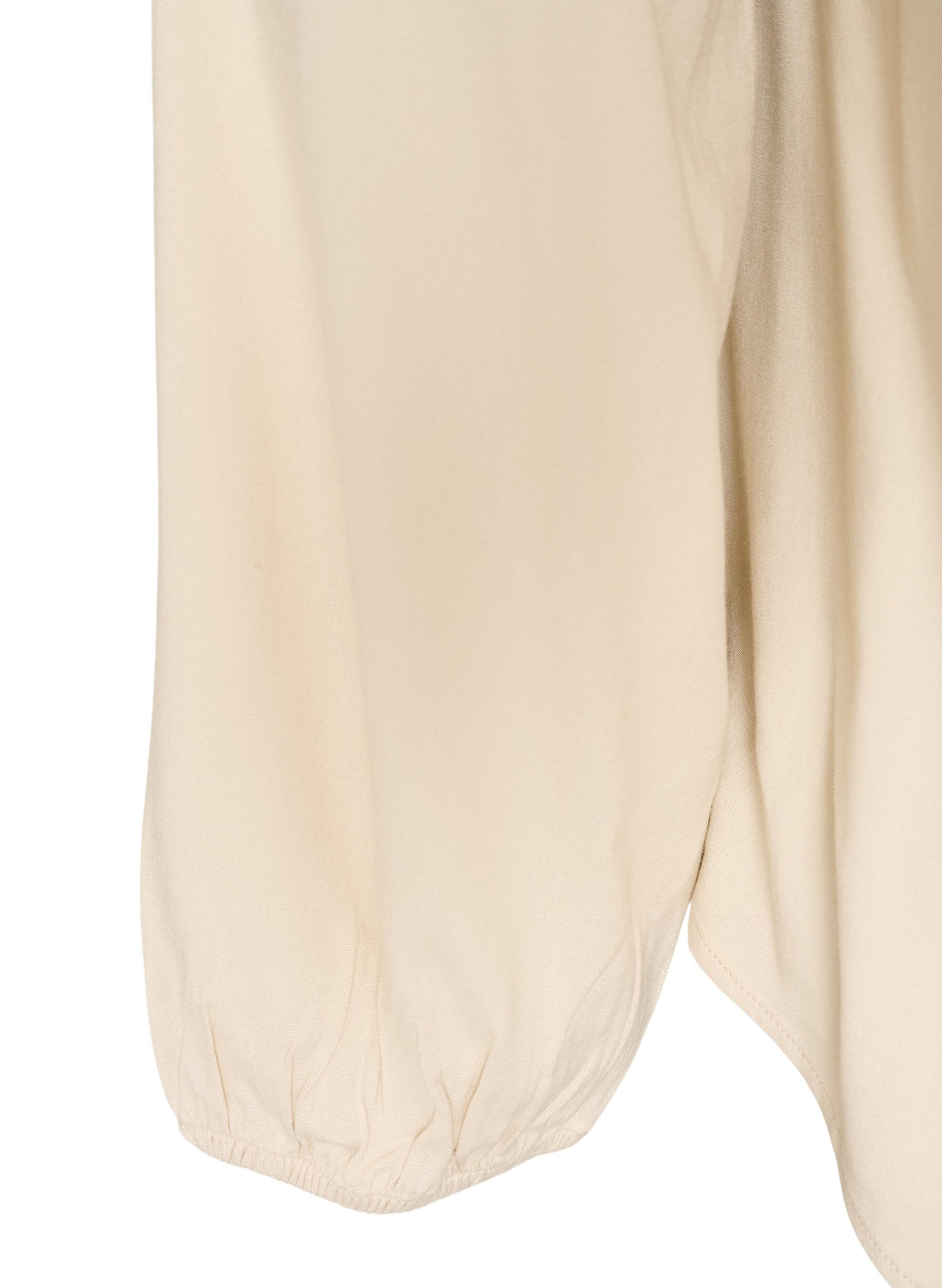 ZizziBluse aus Viskose mit V-Ausschnitt und abgerundetem Saum, Beige, Packshot image number 3