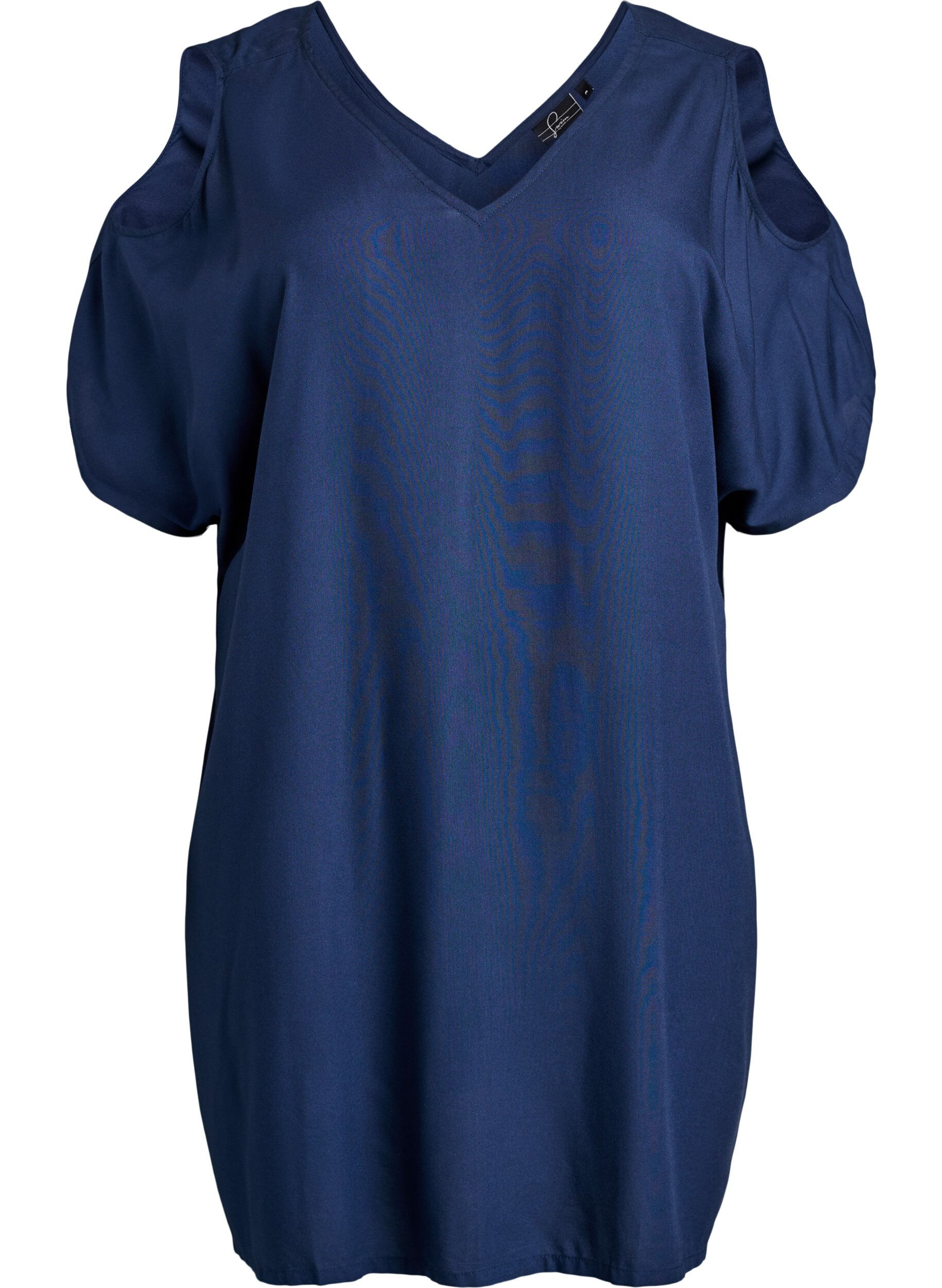 Zizzi Strandkleid aus Viskose mit Schulterdetail, Blau, Packshot image number 0