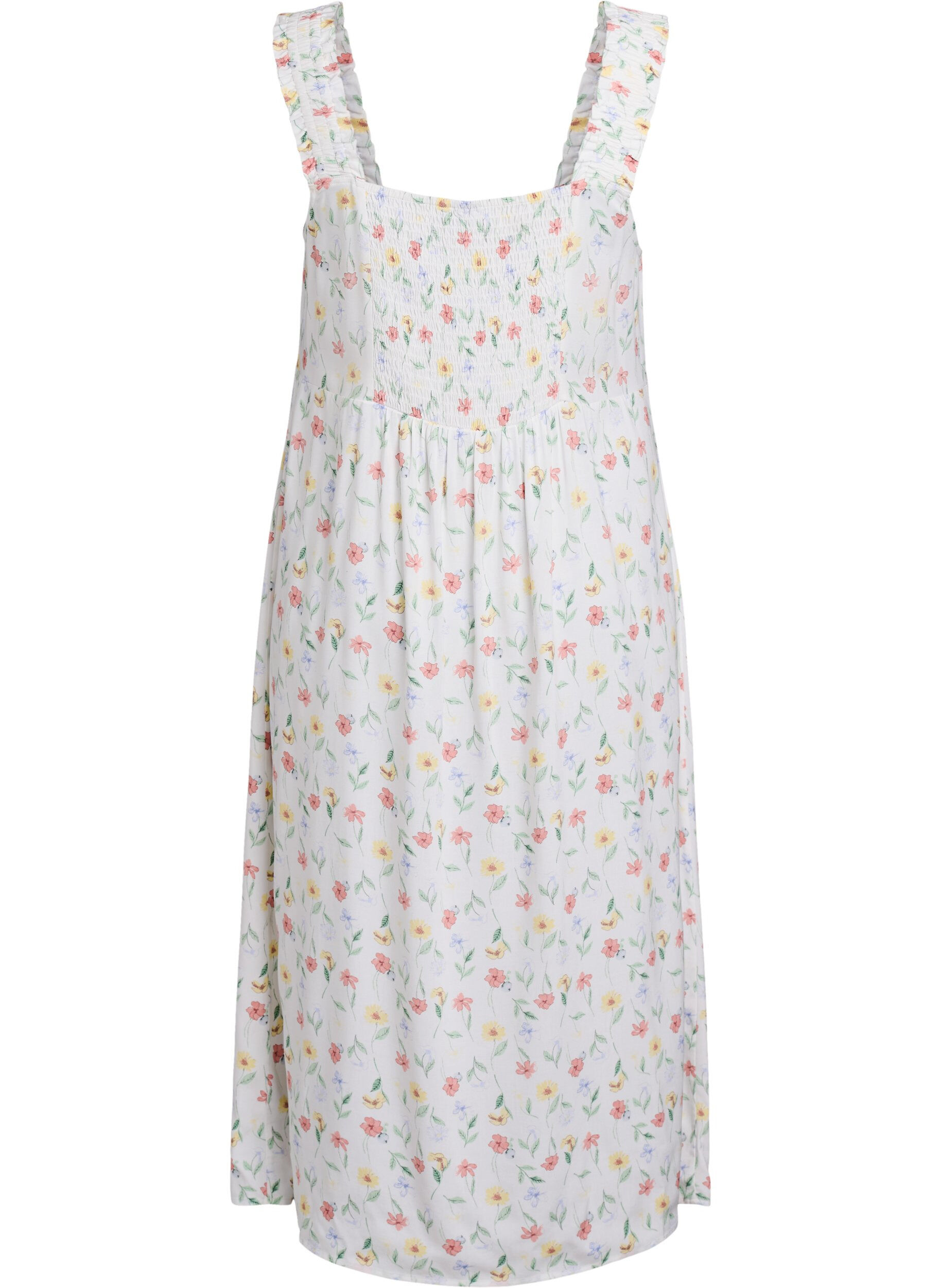 ZizziSommerkleid mit breiten Tr&auml;gern, Wei&szlig;, Packshot image number 1