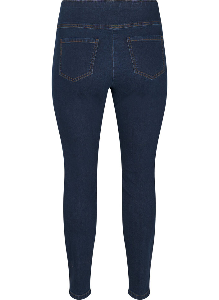 Dehnbare Jeggings mit hoher Taille, Dark Blue, Packshot image number 1