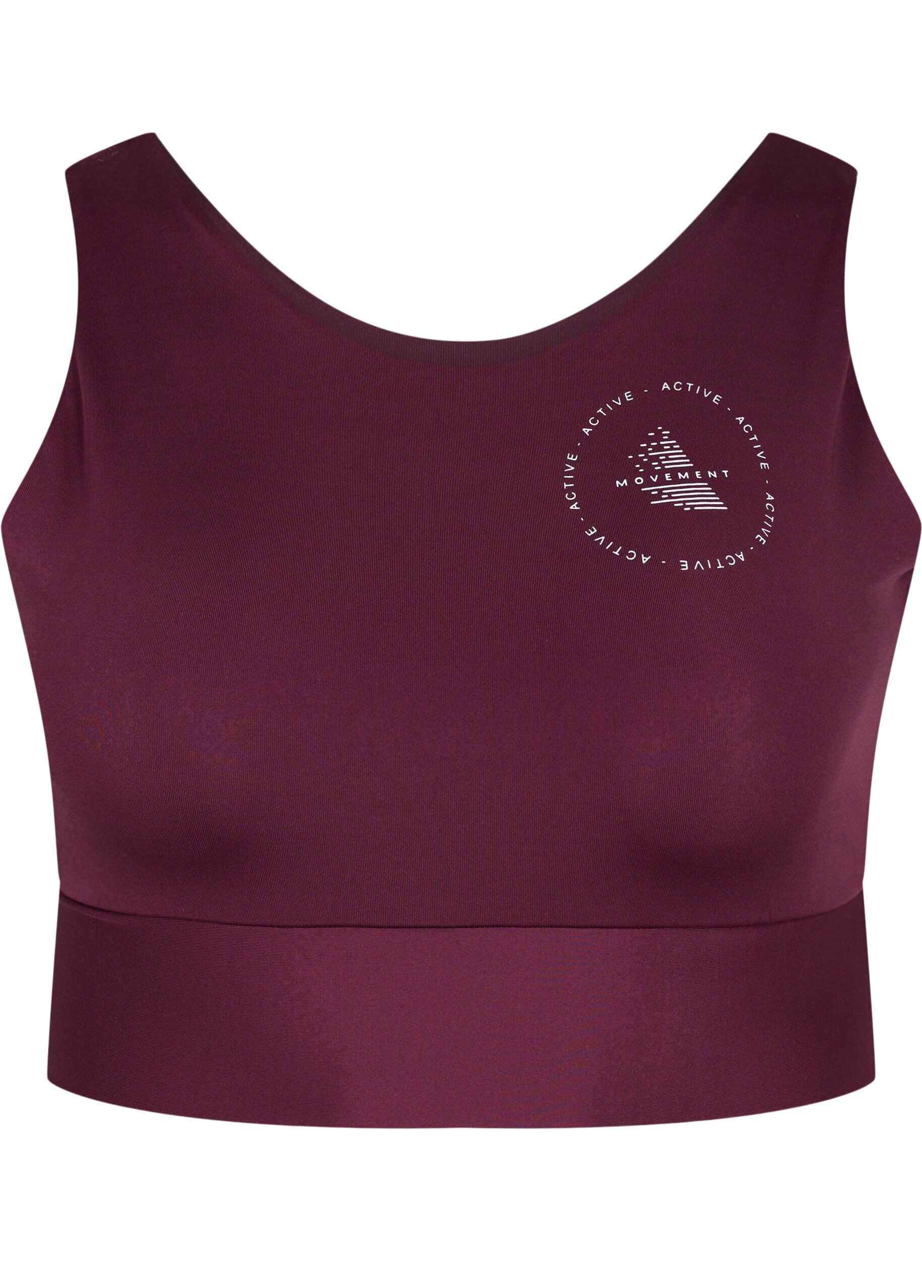 Zizzi CORE, MID SUPPORT SPORTS BRA - Sport-BH mit V-R&uuml;cken, Fig, Packshot image number 0