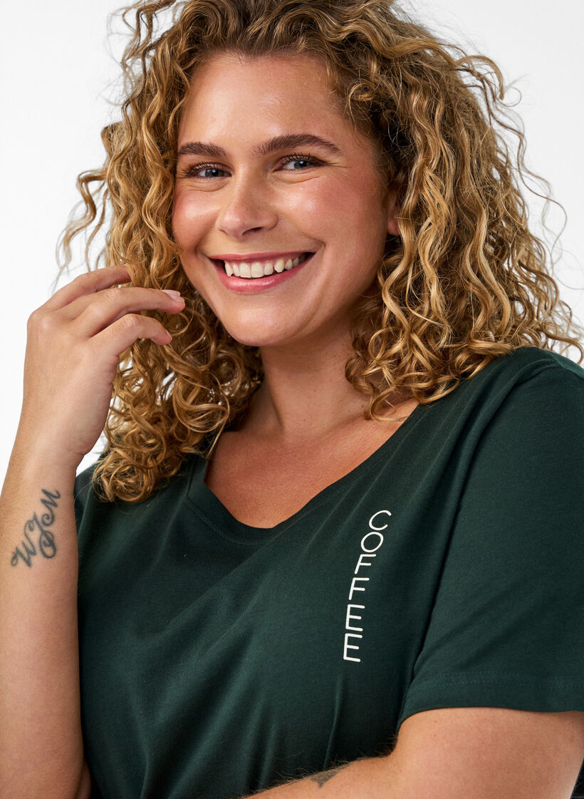 Midi-Nachthemd aus Bio-Baumwolle, Gr&uuml;n, Model image number 2