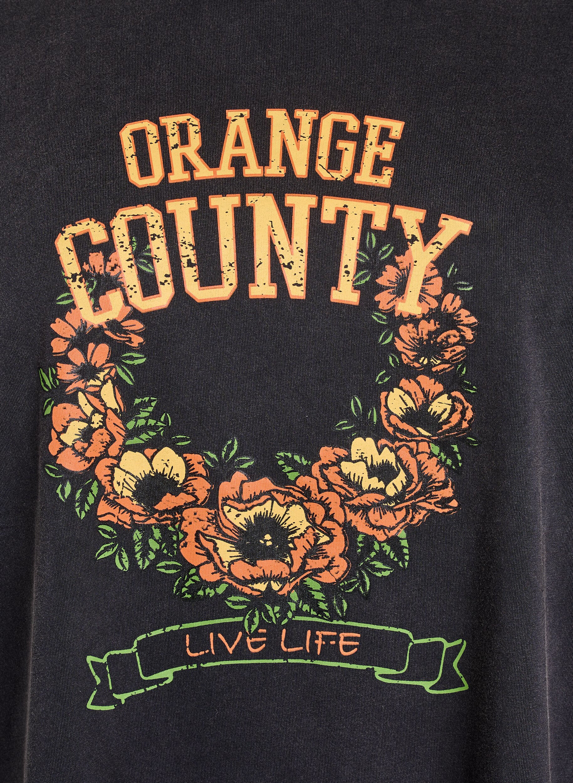 Zizzi T-Shirt aus Bio-Baumwolle mit coolem Print, Grau, Packshot image number 2