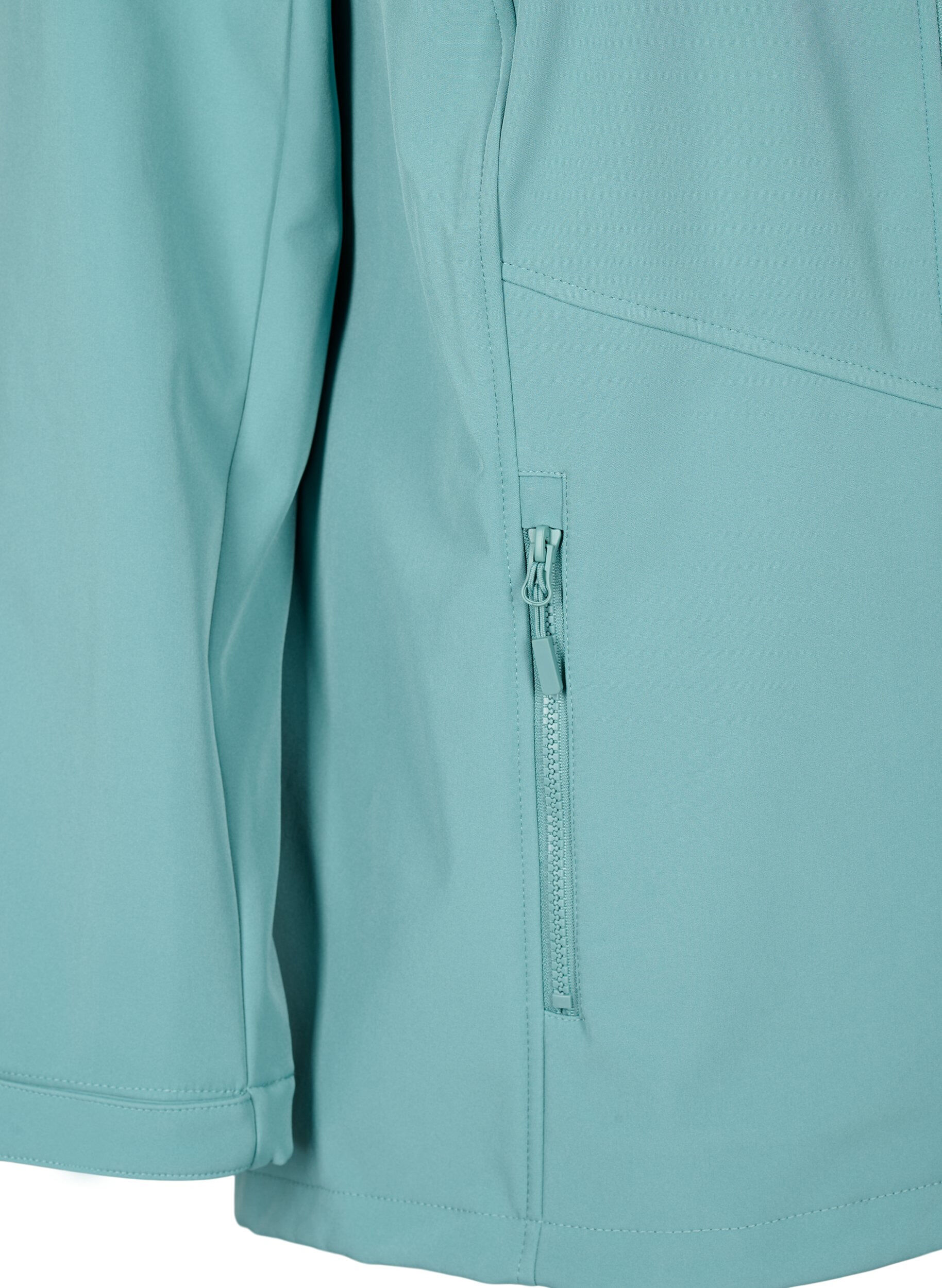 Zizzi Kurze Softshell-Jacke mit Taschen, Arctic, Packshot image number 3