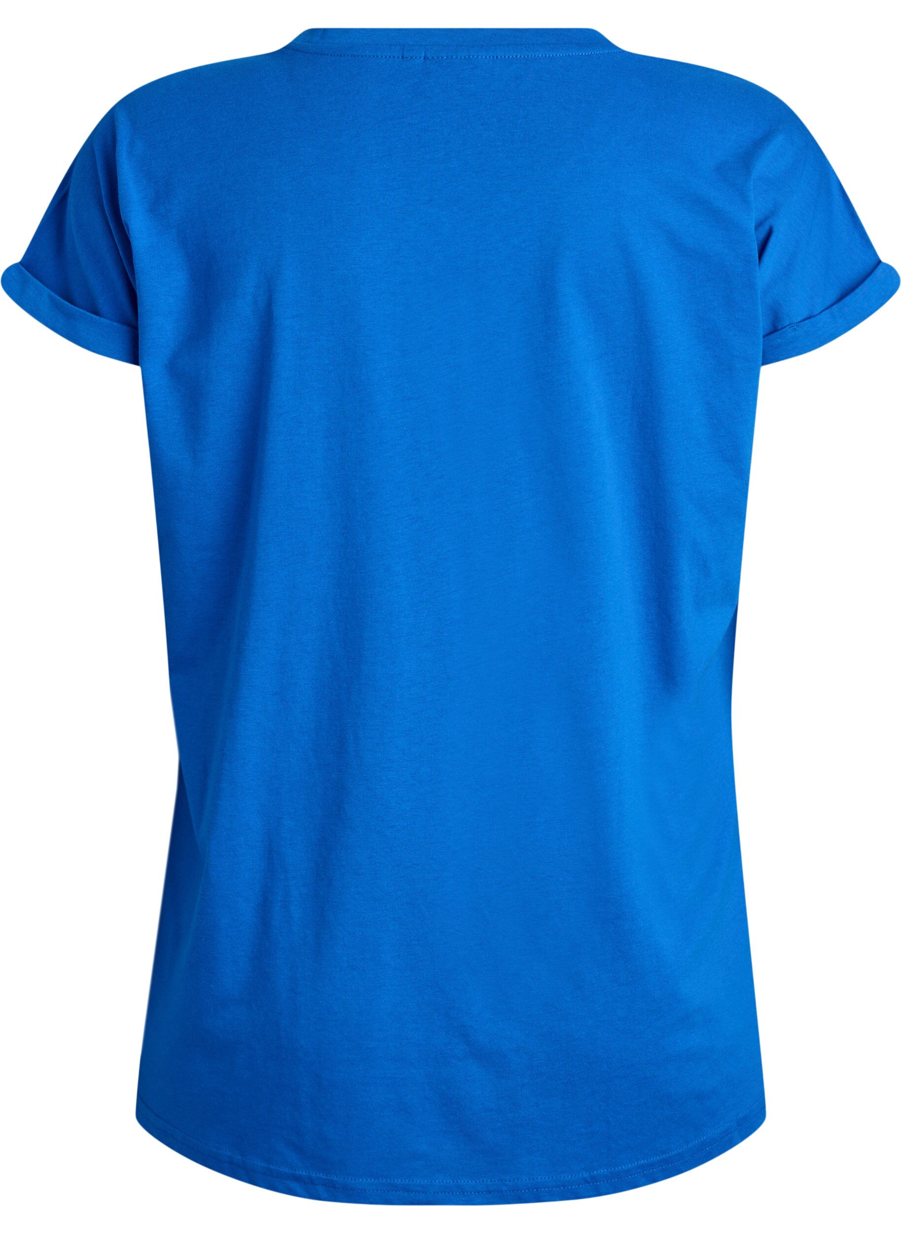 ZizziT-Shirt aus Baumwollmischung mit kurzen &Auml;rmeln, Blau, Packshot image number 1