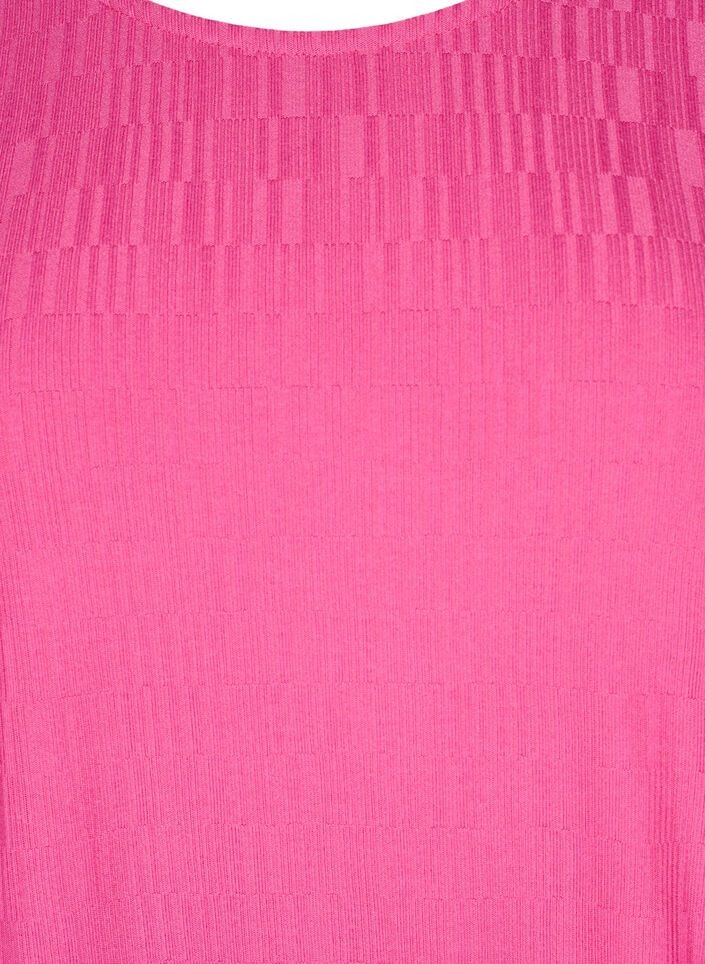 Chemisier &agrave; texture et manches 3/4, Rose, Packshot image number 2