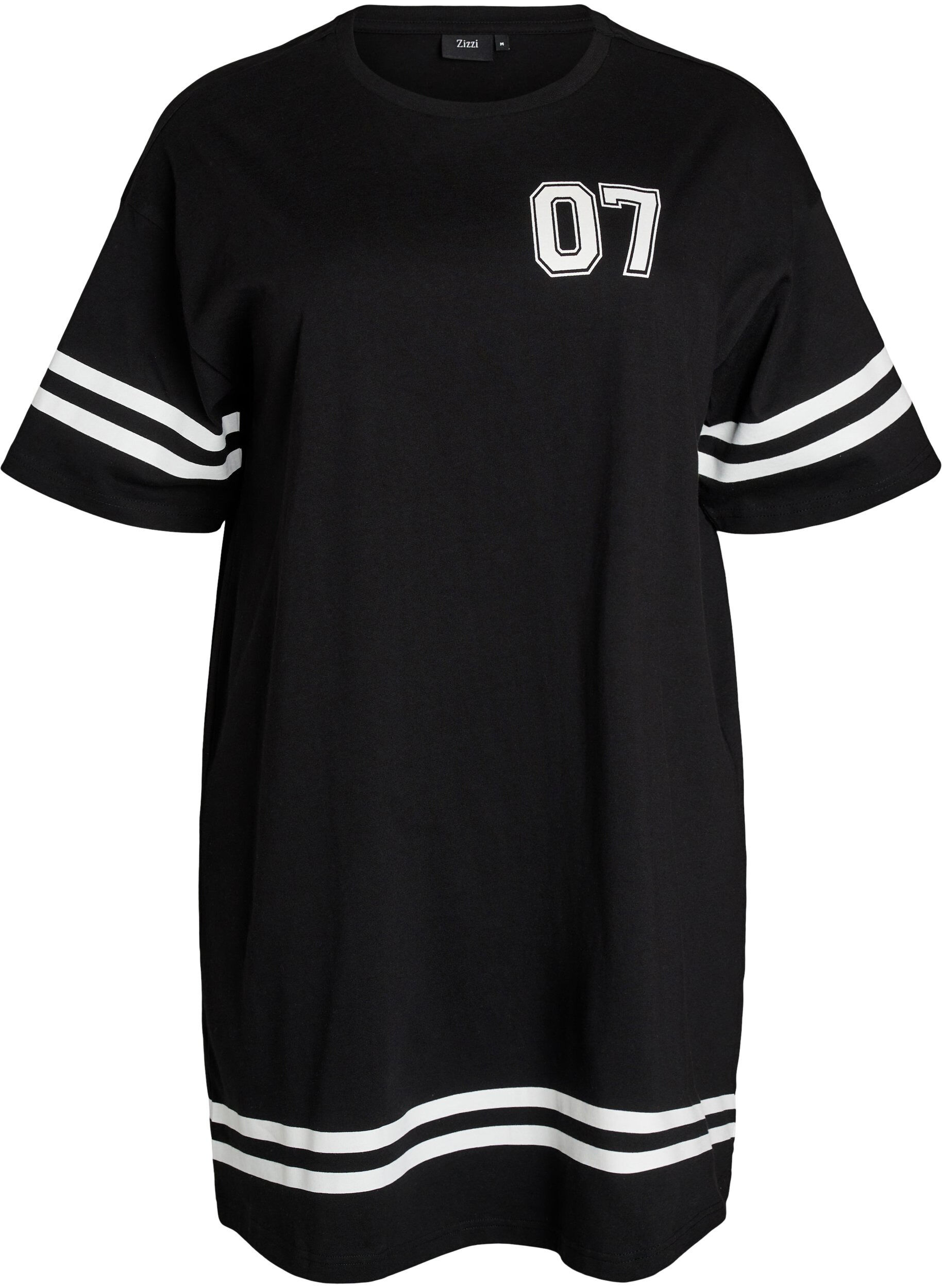 Robe T-shirt courte avec d&eacute;tails sportifs
