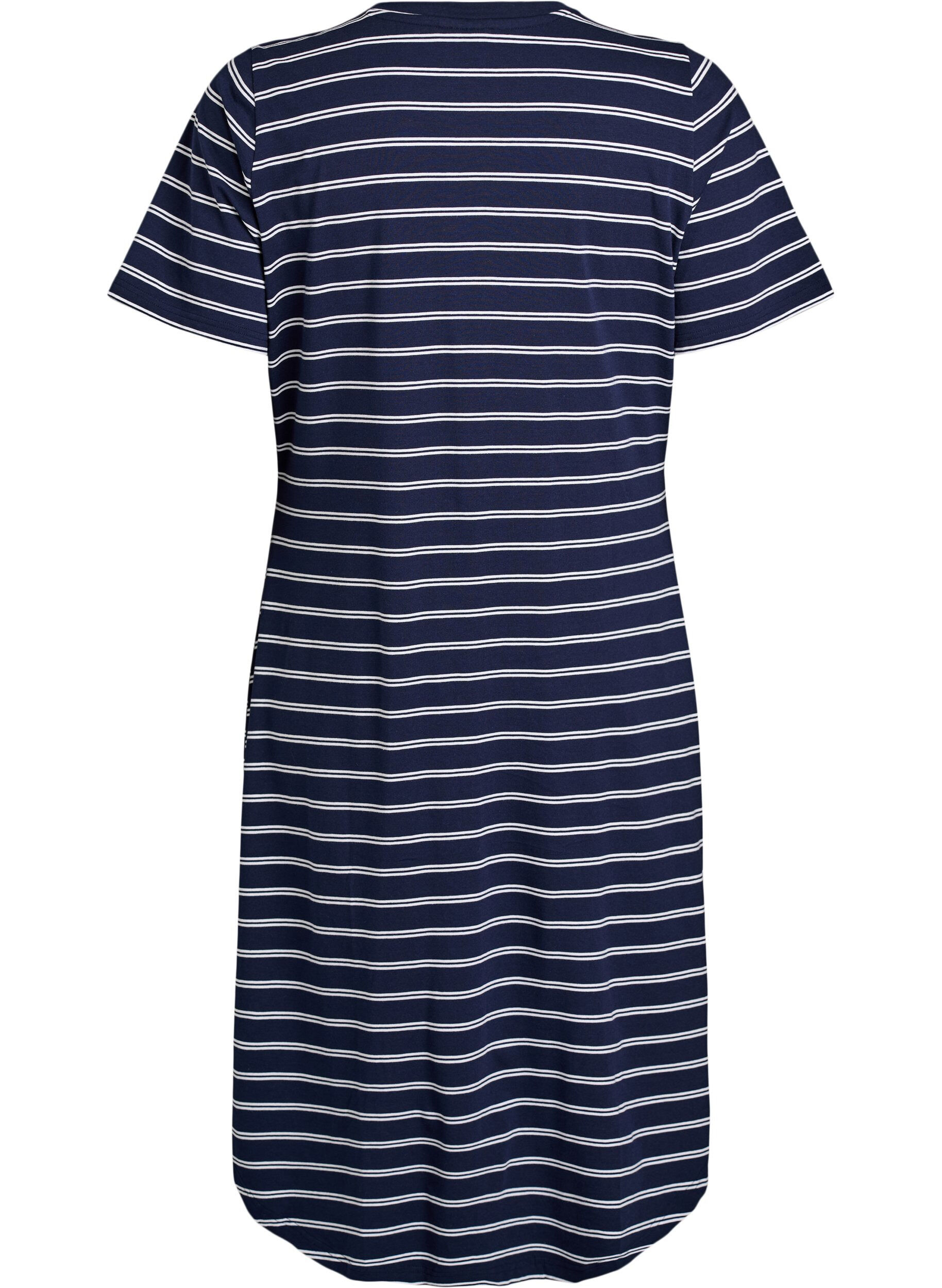 Zizzi Kleid aus Baumwolle mit Twist-Detail, Blau, Packshot image number 1