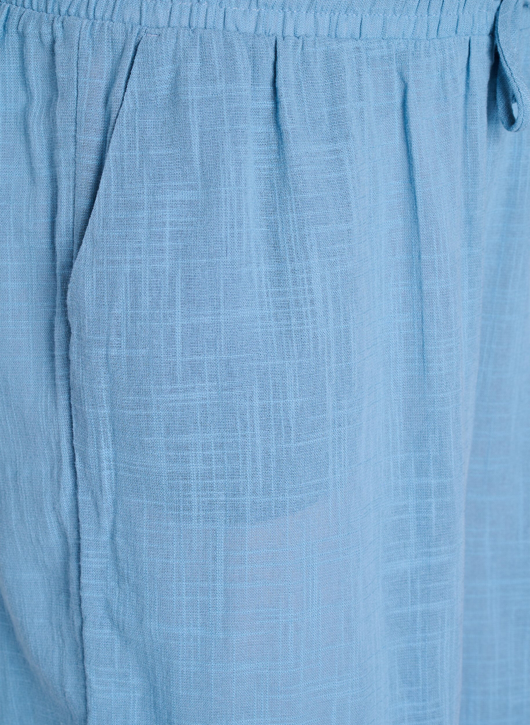 Zizzi FLASH - Gerade geschnittene Hose mit hoher Taille, Blau, Packshot image number 2