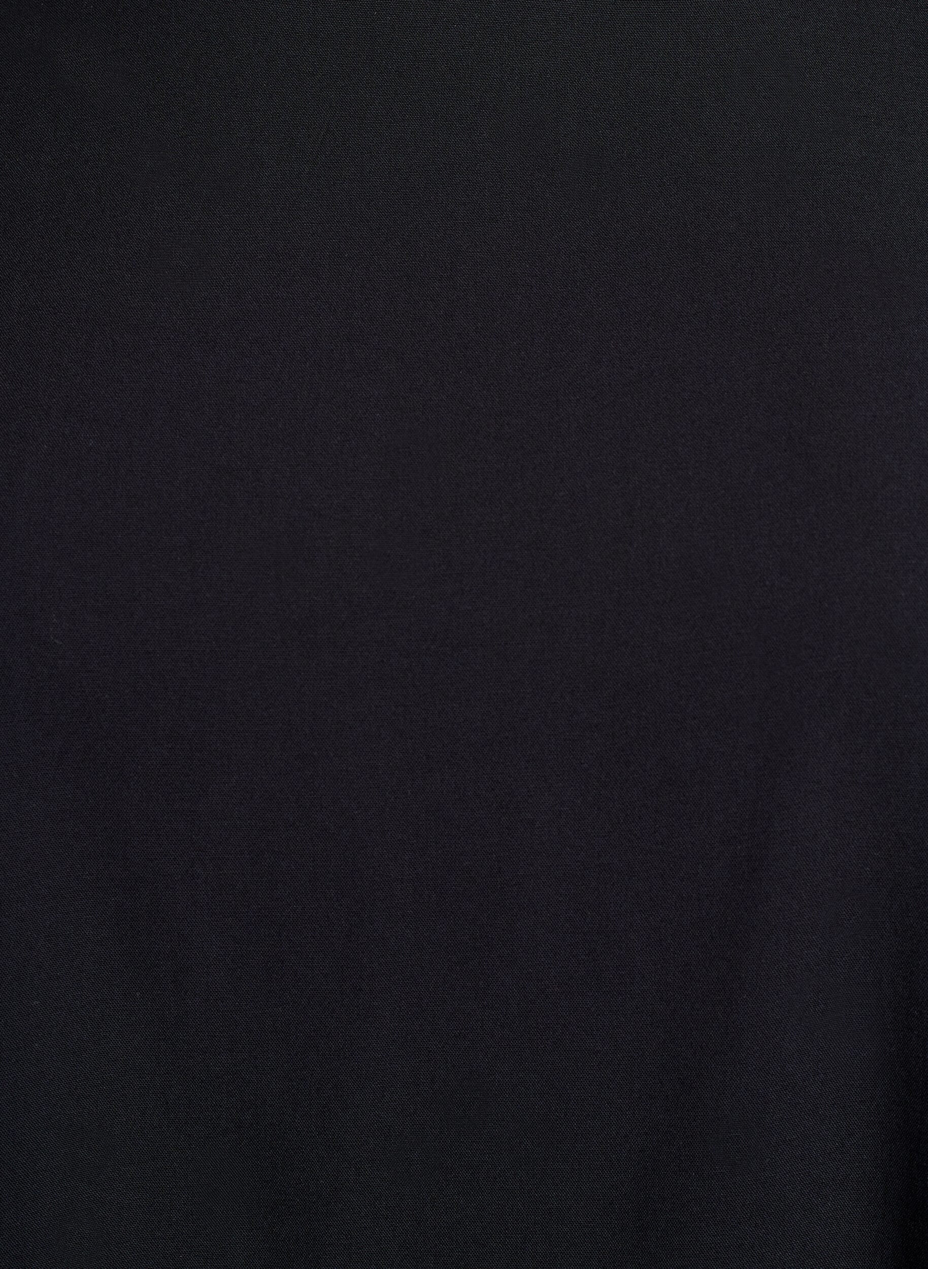 Zizzi Kurz&auml;rmelige, gewebte Bluse mit Rundhals, Schwarz, Packshot image number 2