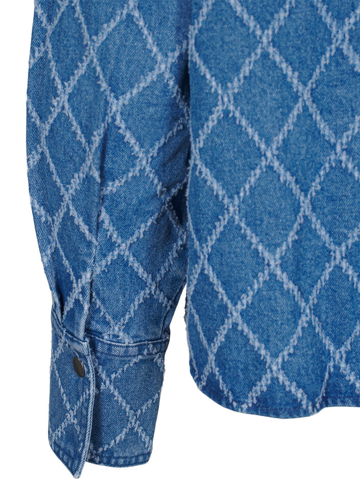 Denim-Hemd mit Destroy-Muster, Blue Denim, Packshot image number 3