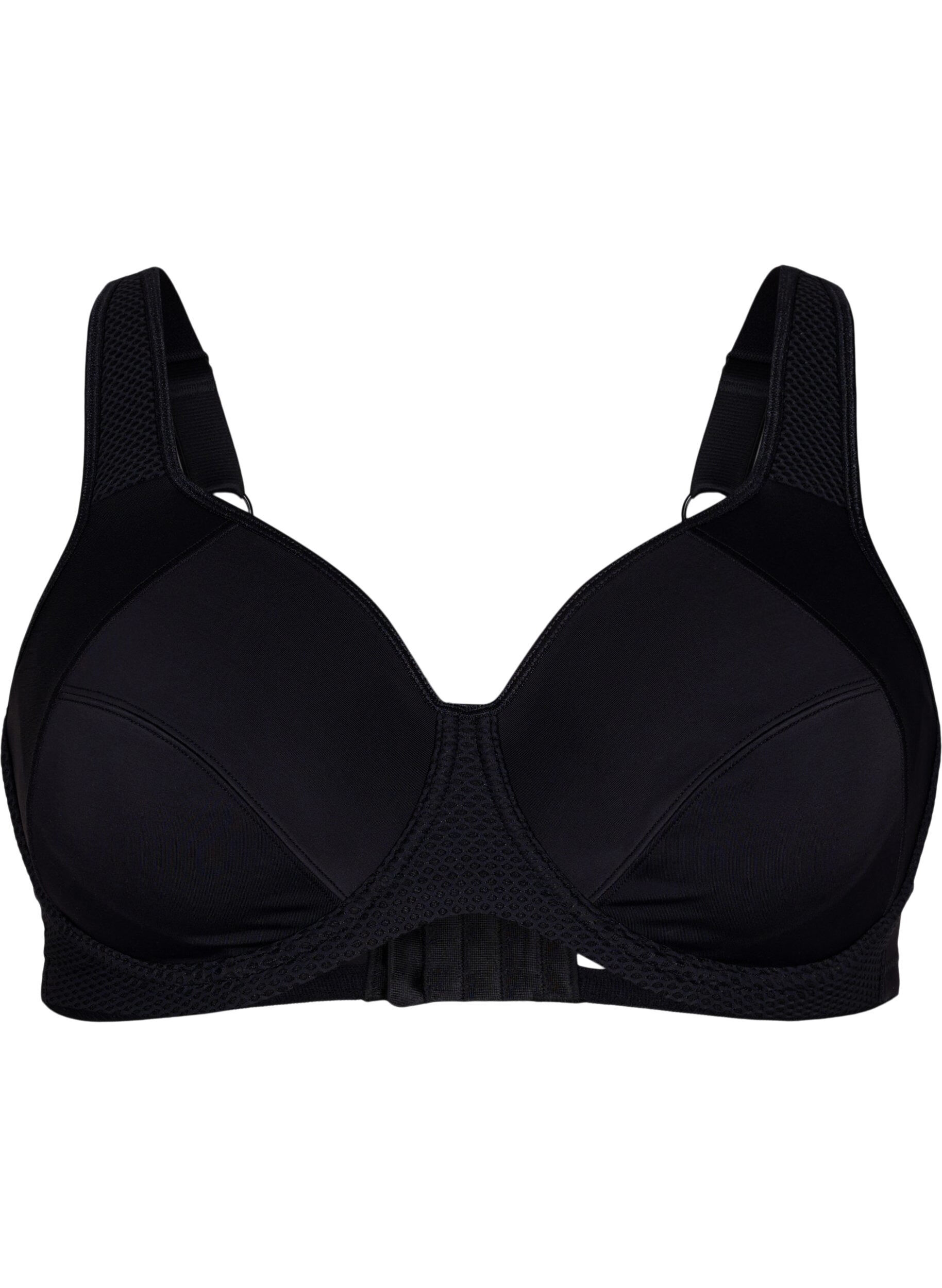 Zizzi CORE, HIGH SUPPORT WIRE BRA - Sport-BH mit B&uuml;gel, Schwarz, Packshot image number 0