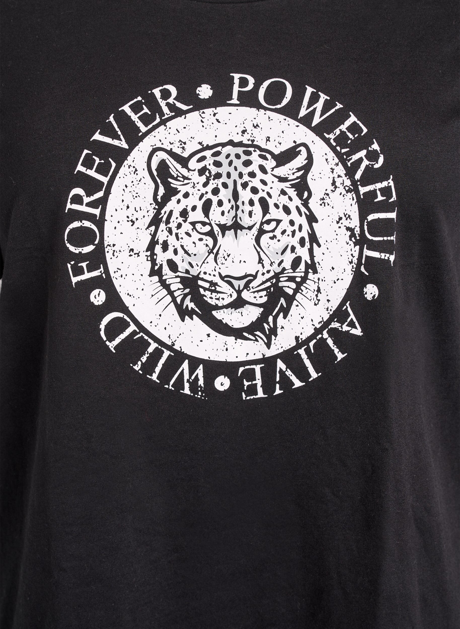 Zizzi FLASH - T-Shirt mit Print., Schwarz, Packshot image number 2