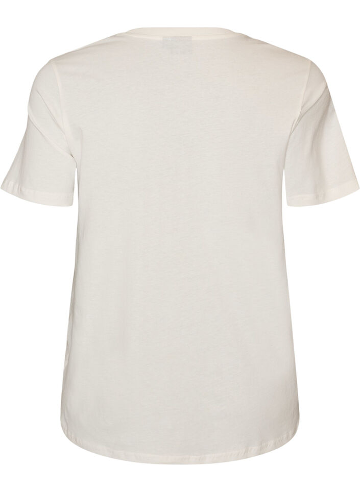 T-shirt en coton avec imprim&eacute;, Blanc, Packshot image number 1