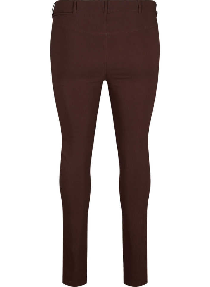 Pantalon moulant avec d&eacute;tails de fermetures &eacute;clairs , Marron, Packshot image number 1