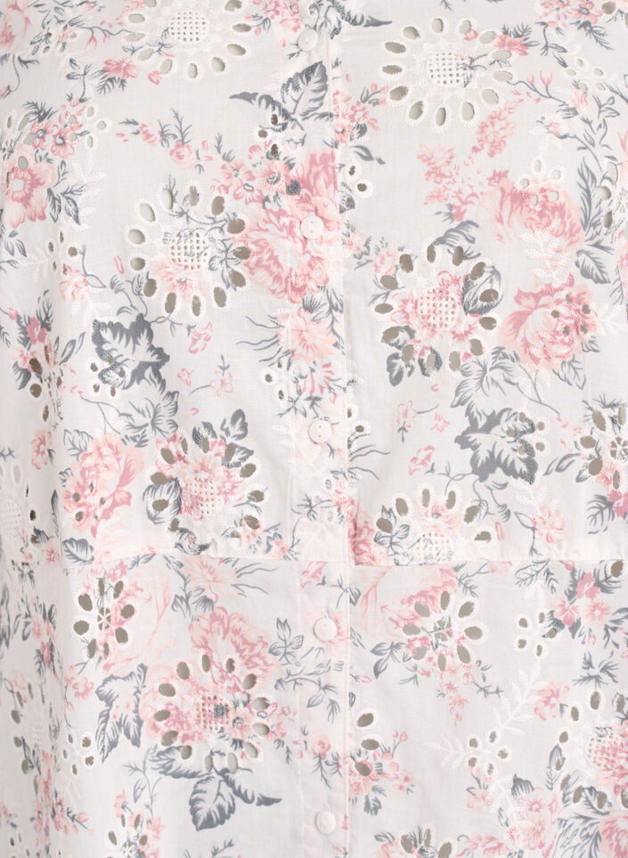 Kleid aus Baumwolle mit gebl&uuml;mtem Muster und Broderie Anglaise, Vanille, Packshot image number 2