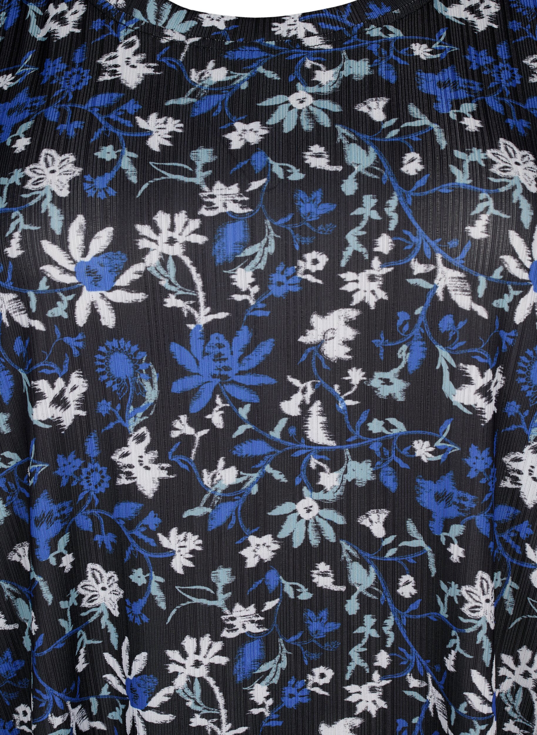 Zizzi FLASH &ndash; Robe &agrave; imprim&eacute; floral et manches courtes, Black Blue Green AOP, Packshot image number 2