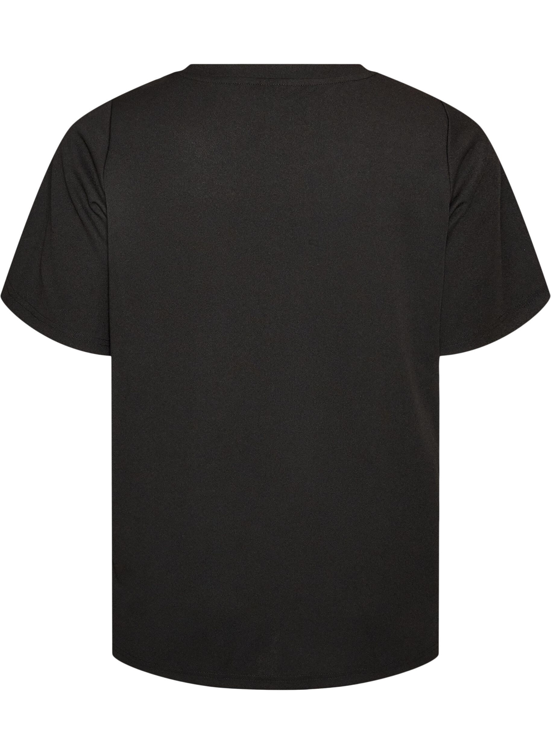 ZizziT-shirt avec fentes et fermetures par n&oelig;uds d&eacute;coratifs, Noir, Packshot image number 1