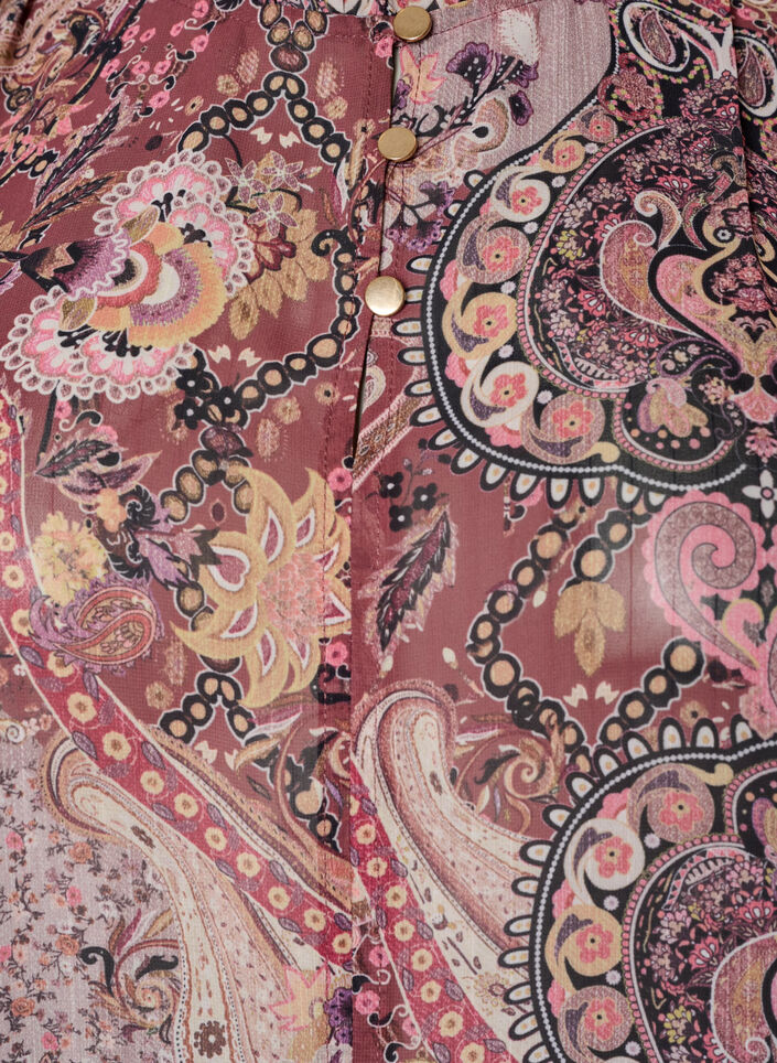 Blouse &agrave; imprim&eacute; cachemire et d&eacute;tails &agrave; volants, Mauve, Packshot image number 2