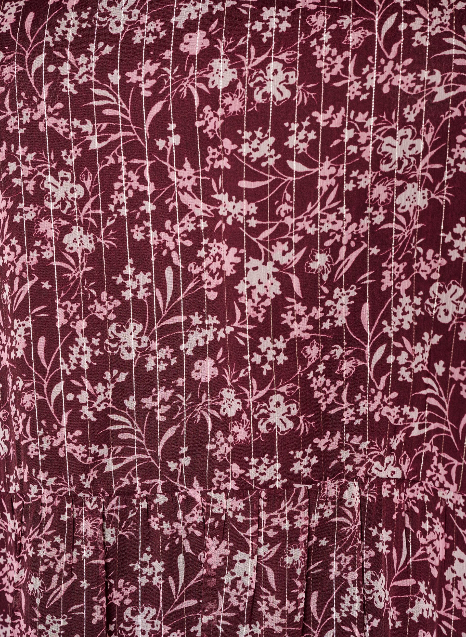 ZizziTunika mit Blumenmuster und Glitzerf&auml;den, Rot, Packshot image number 2
