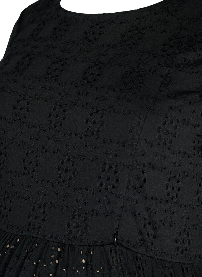 Robe de grossesse en broderie anglaise avec fonction d'allaitement, Black, Packshot image number 2