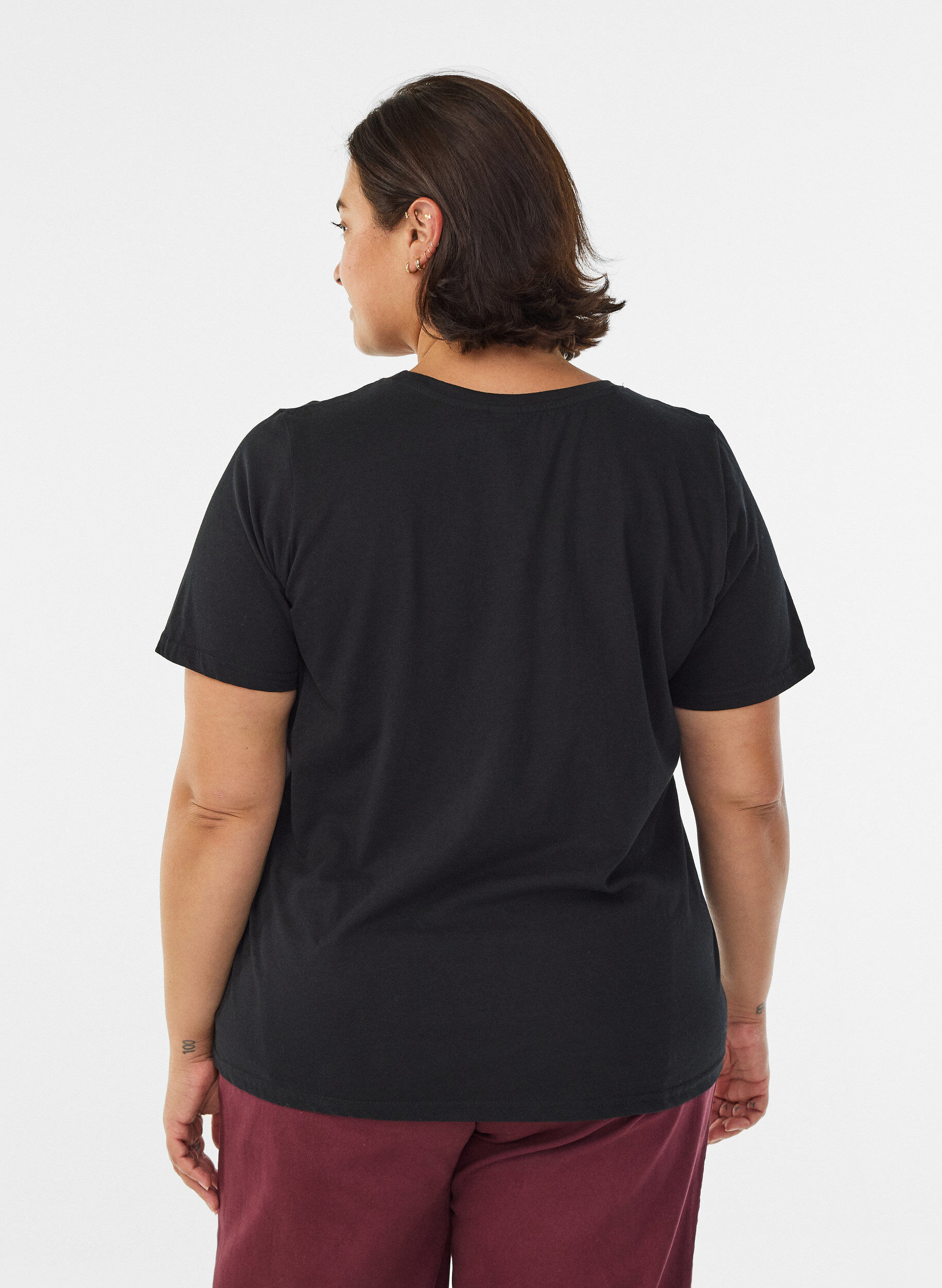 Zizzi FLASH - T-Shirt mit Print, Schwarz, Model image number 2