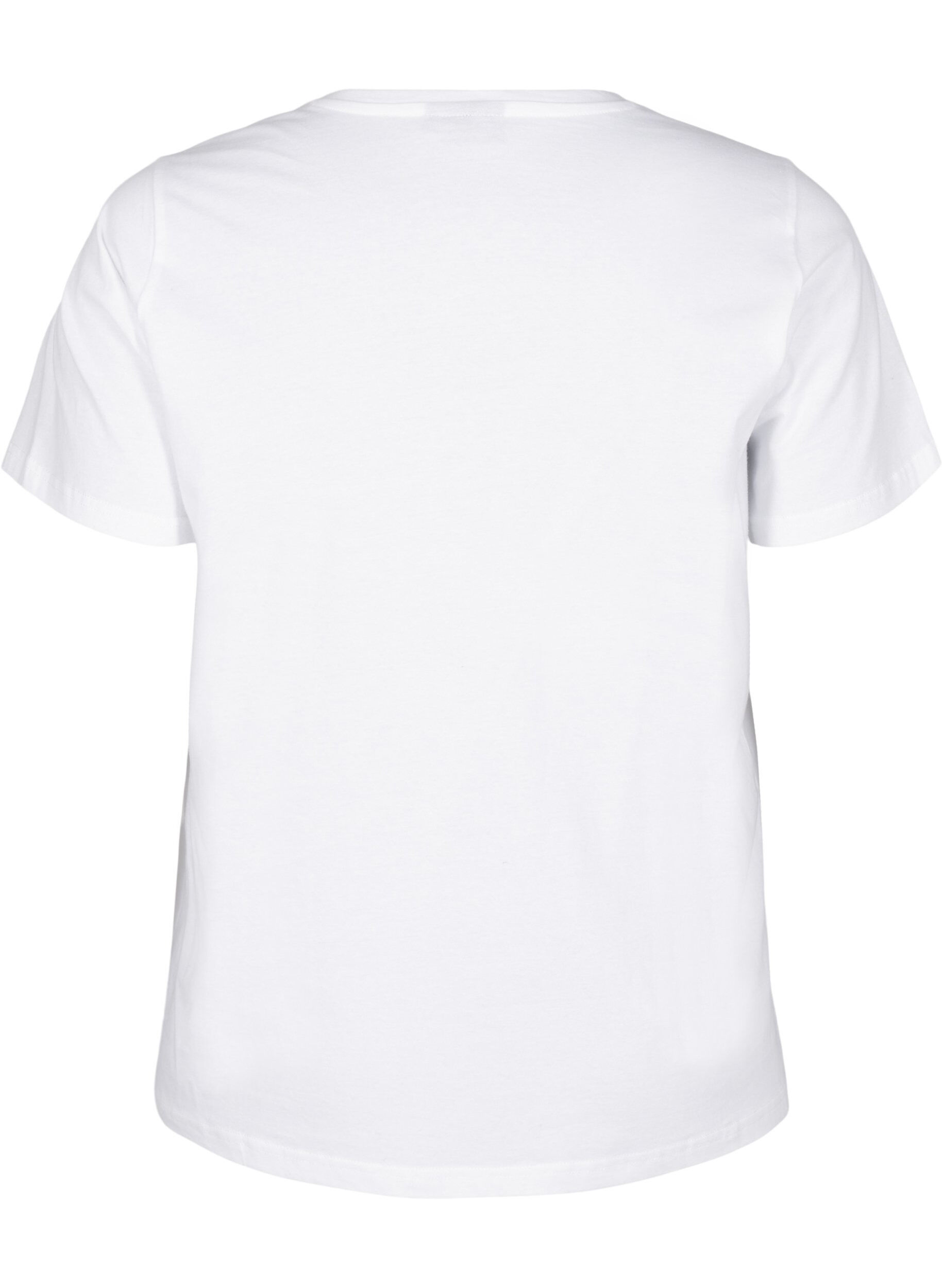 Zizzi T-Shirt aus Bio-Baumwolle mit Print, Bright White Printet, Packshot image number 1