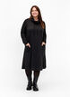 Robe en jersey avec col montant et poches, Noir, Model image number 1