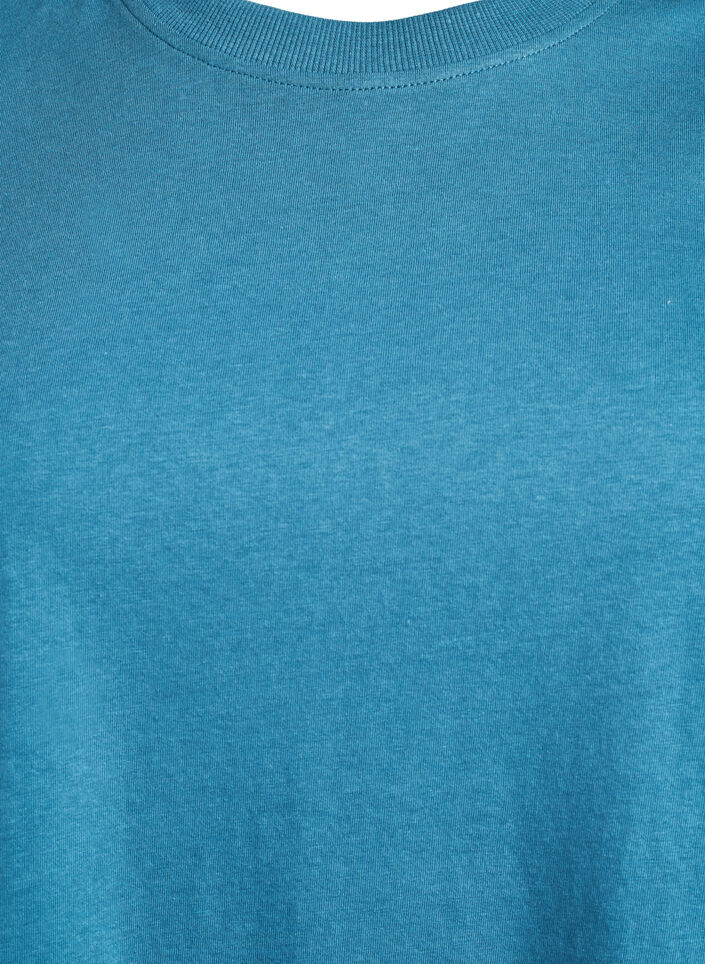 T-shirt basique en coton &agrave; col rond, Gris bleut&eacute;, Packshot image number 2