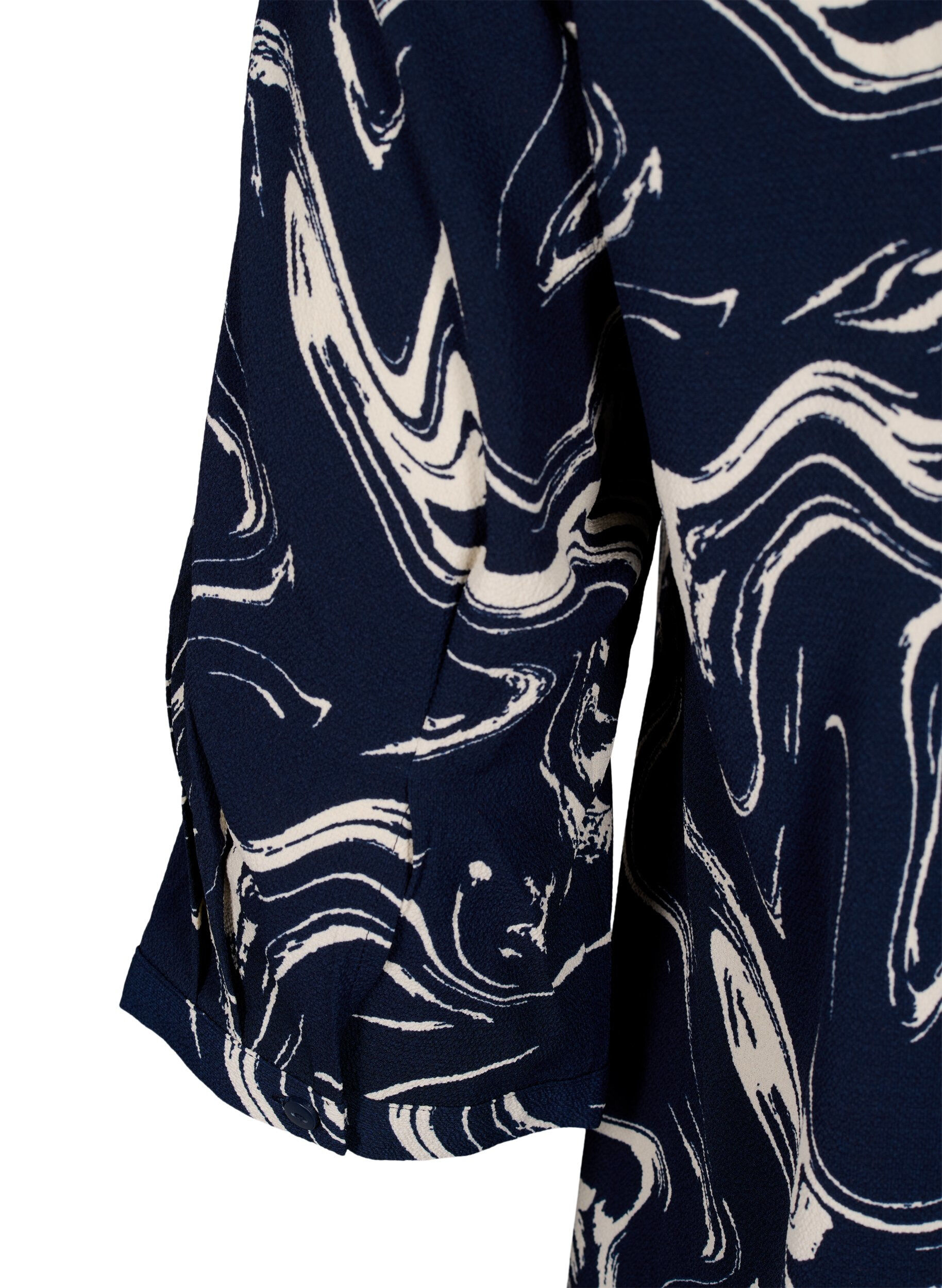 Zizzi Bedruckte Bluse mit 3/4-&Auml;rmeln, N. Blazer Swirl AOP, Packshot image number 3