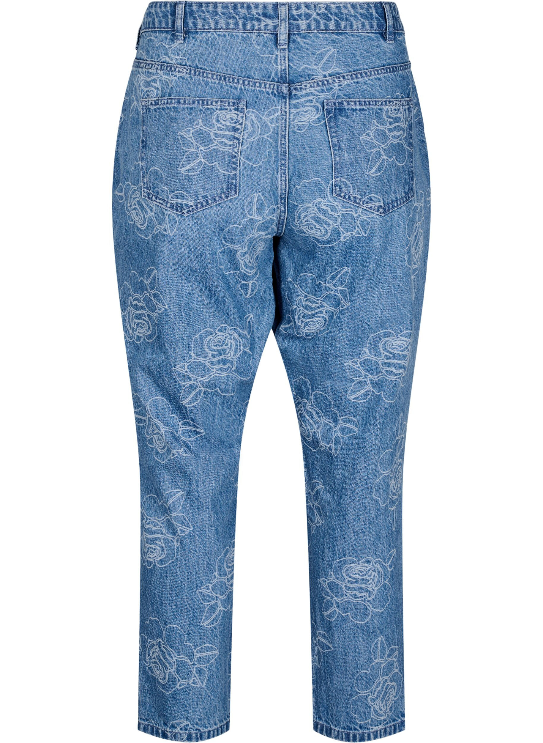 Zizzi Jeans Mille &agrave; motif floral, Bleu Clair, Packshot image number 1