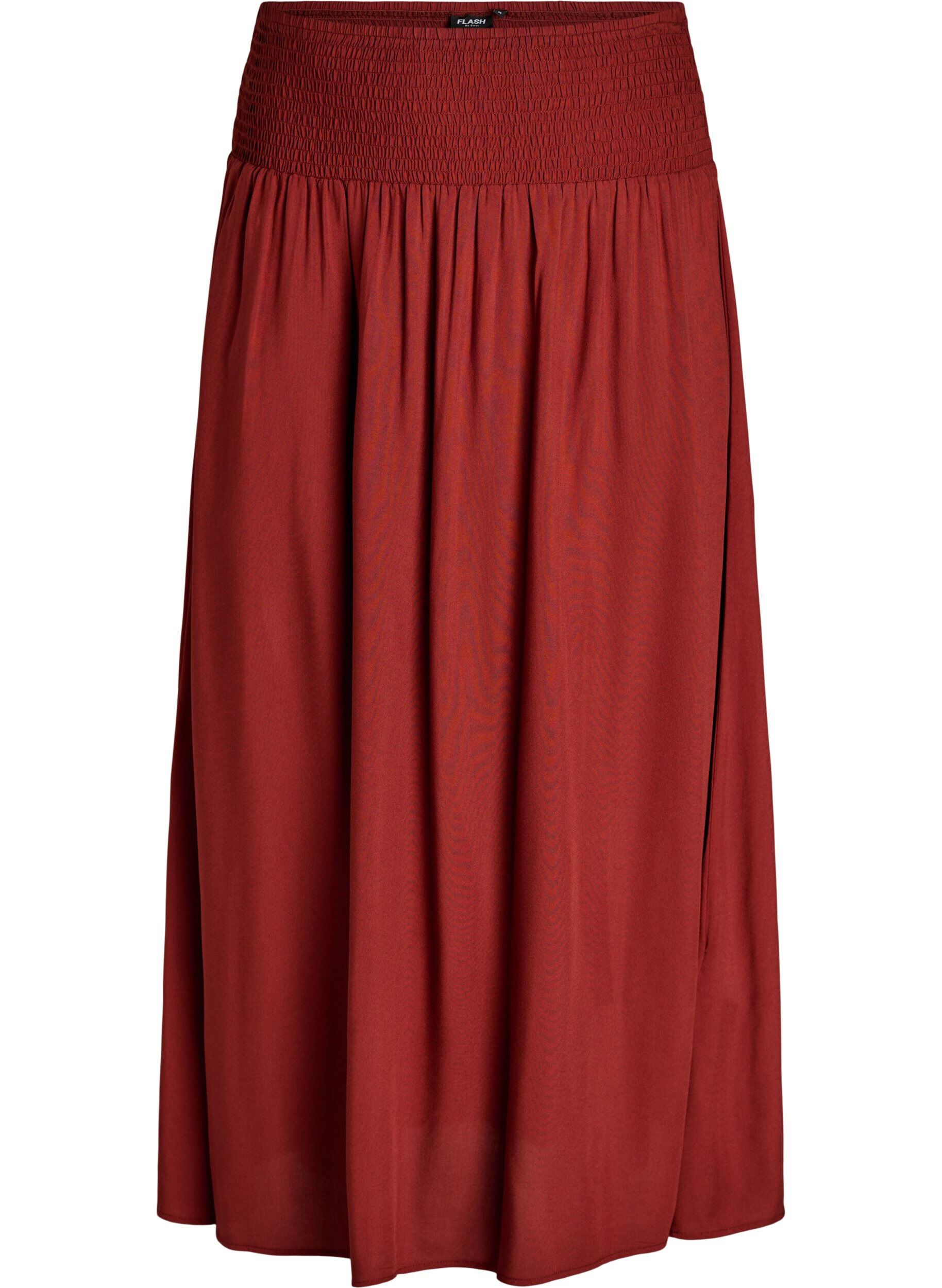 FLASH - Jupe longue en viscose avec smocks