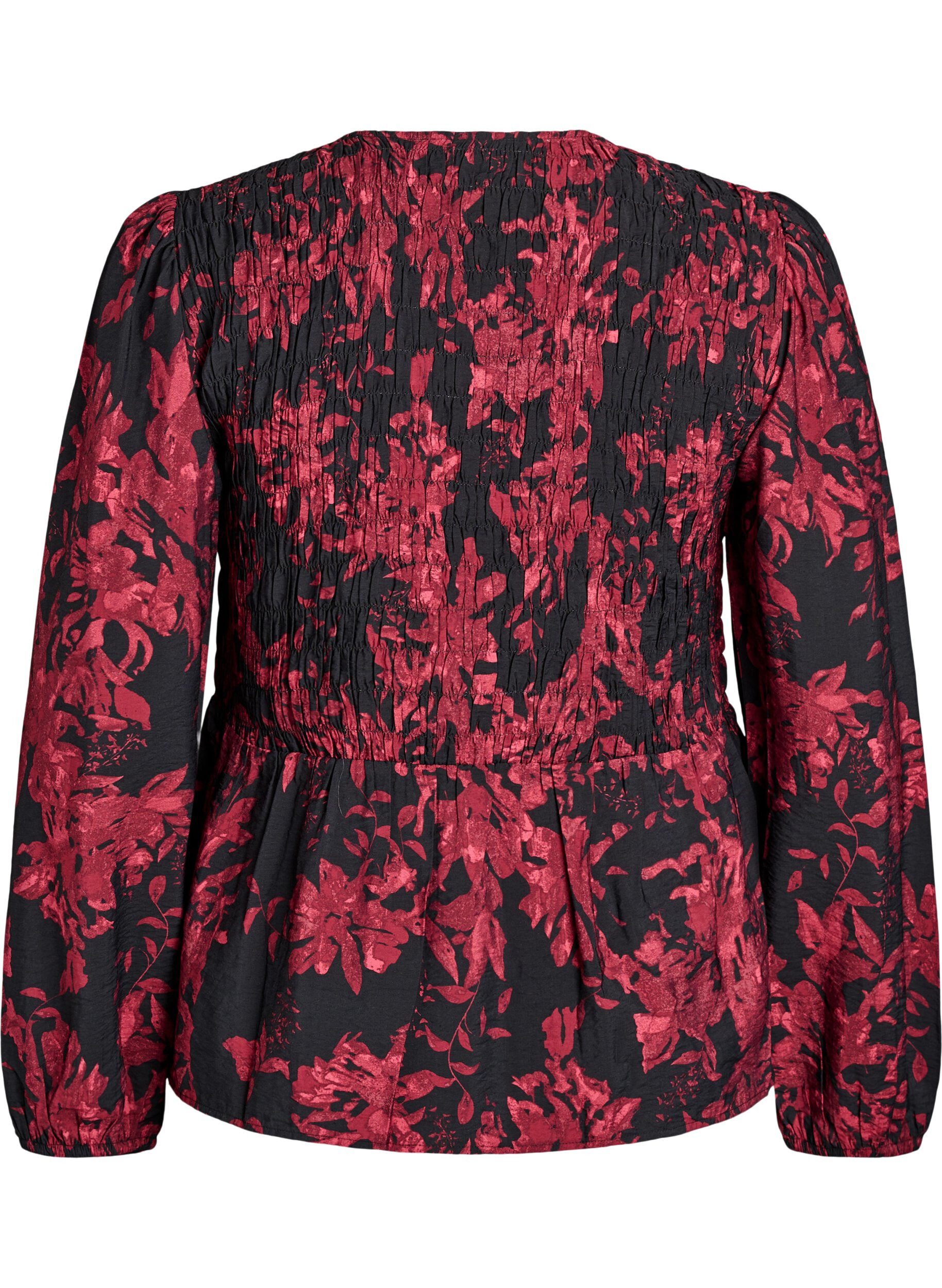 ZizziBluse mit Puff und langen &Auml;rmeln, Schwarz, Packshot image number 1