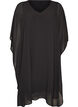 Kurzes Chiffonkleid mit V-Ausschnitt, Schwarz, Packshot image number 0