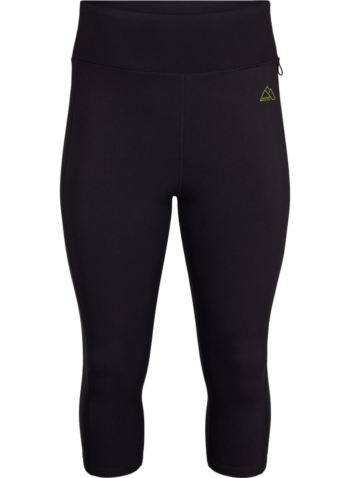 3/4-Trainingsleggings mit Taschen, Black, Packshot image number 0