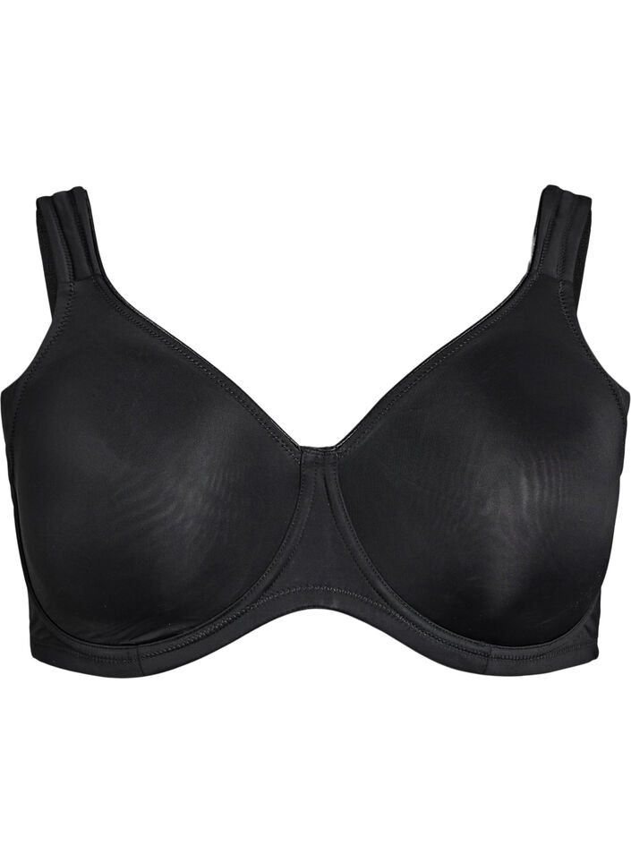 Bequemer BH mit B&uuml;gel und geformten Cups, Schwarz, Packshot image number 0