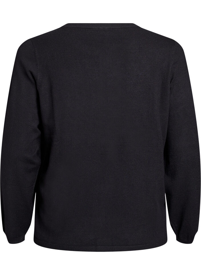 Cardigan &agrave; boutons ronds, Noir, Packshot image number 1