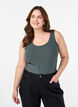 Haut uni Basic en coton, Vert fonc&eacute;, Model image number 0