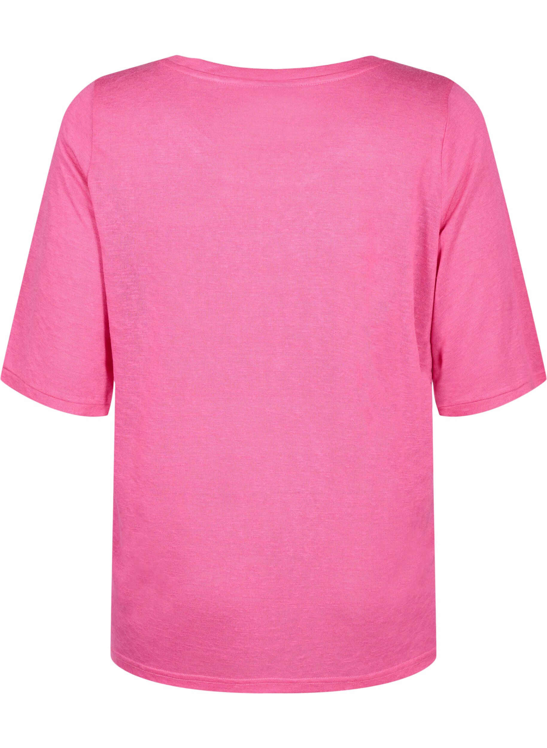 Zizzi Bluse mit 3/4 &Auml;rmel, Shocking Pink, Packshot image number 1