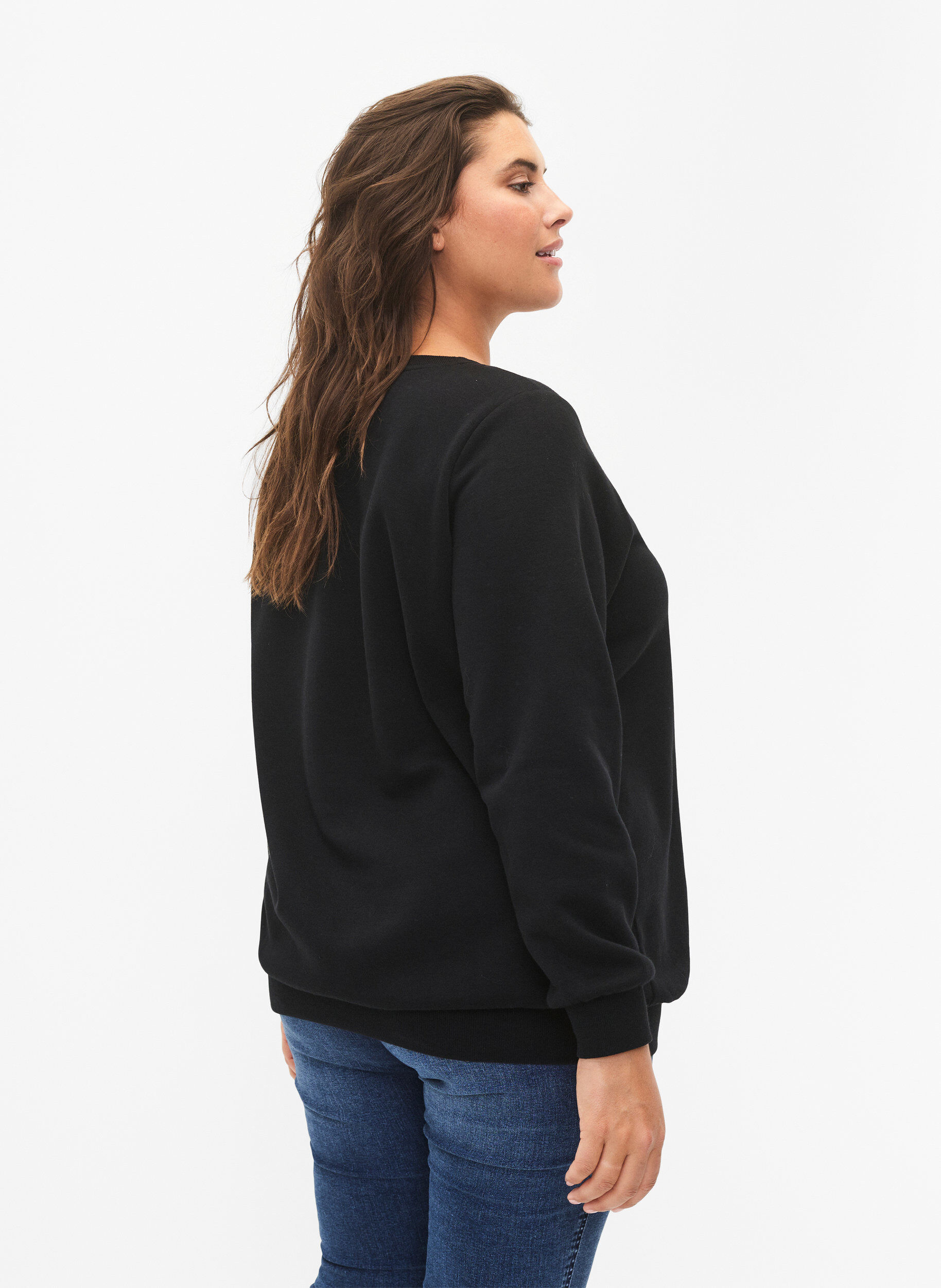 Zizzi Sweatshirt de No&euml;l, Black LOADING, Model image number 1
