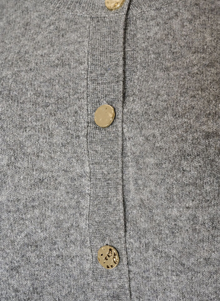 Cardigan en maille douce avec boutons dor&eacute;s, Gris, Packshot image number 2