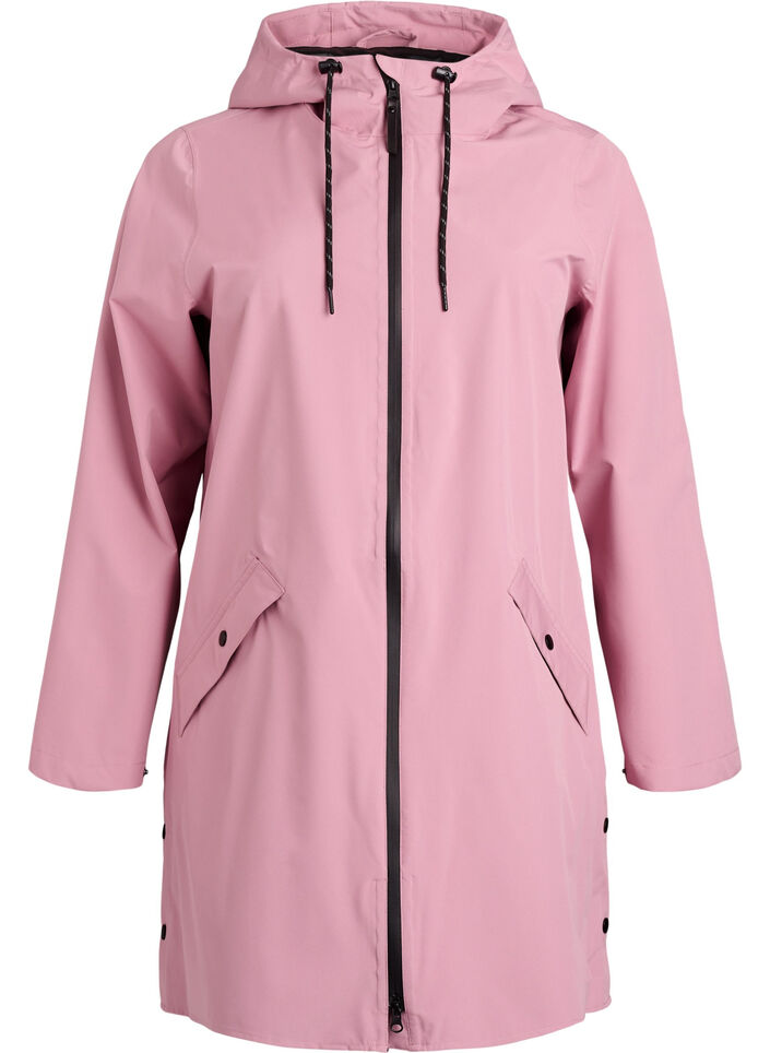 Veste de pluie avec poches et capuche, Rose, Packshot