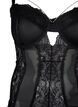 Body mit Mesh, Spitze und abnehmbarer Kette, Black, Packshot image number 2