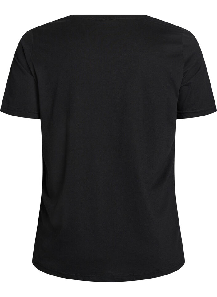 T-Shirt mit Print, Schwarz, Packshot image number 1