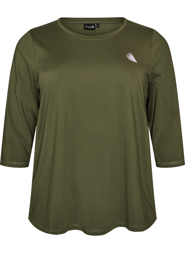 Sports top with 3/4 sleeves, Vert, Packshot image number 0