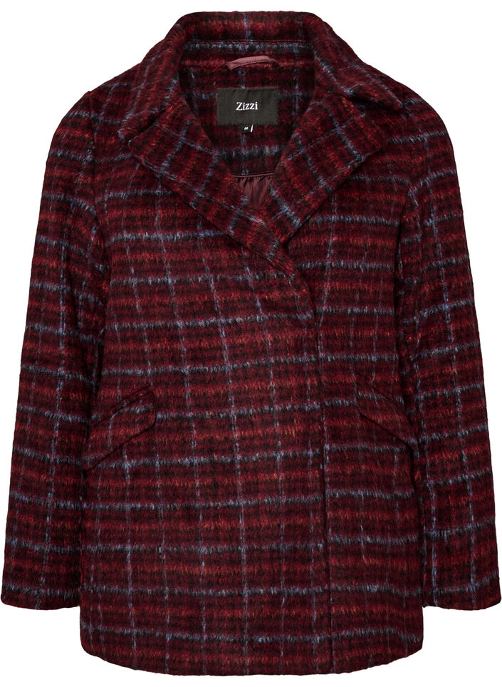 Veste &agrave; carreaux avec poches, Bordeaux, Packshot image number 0