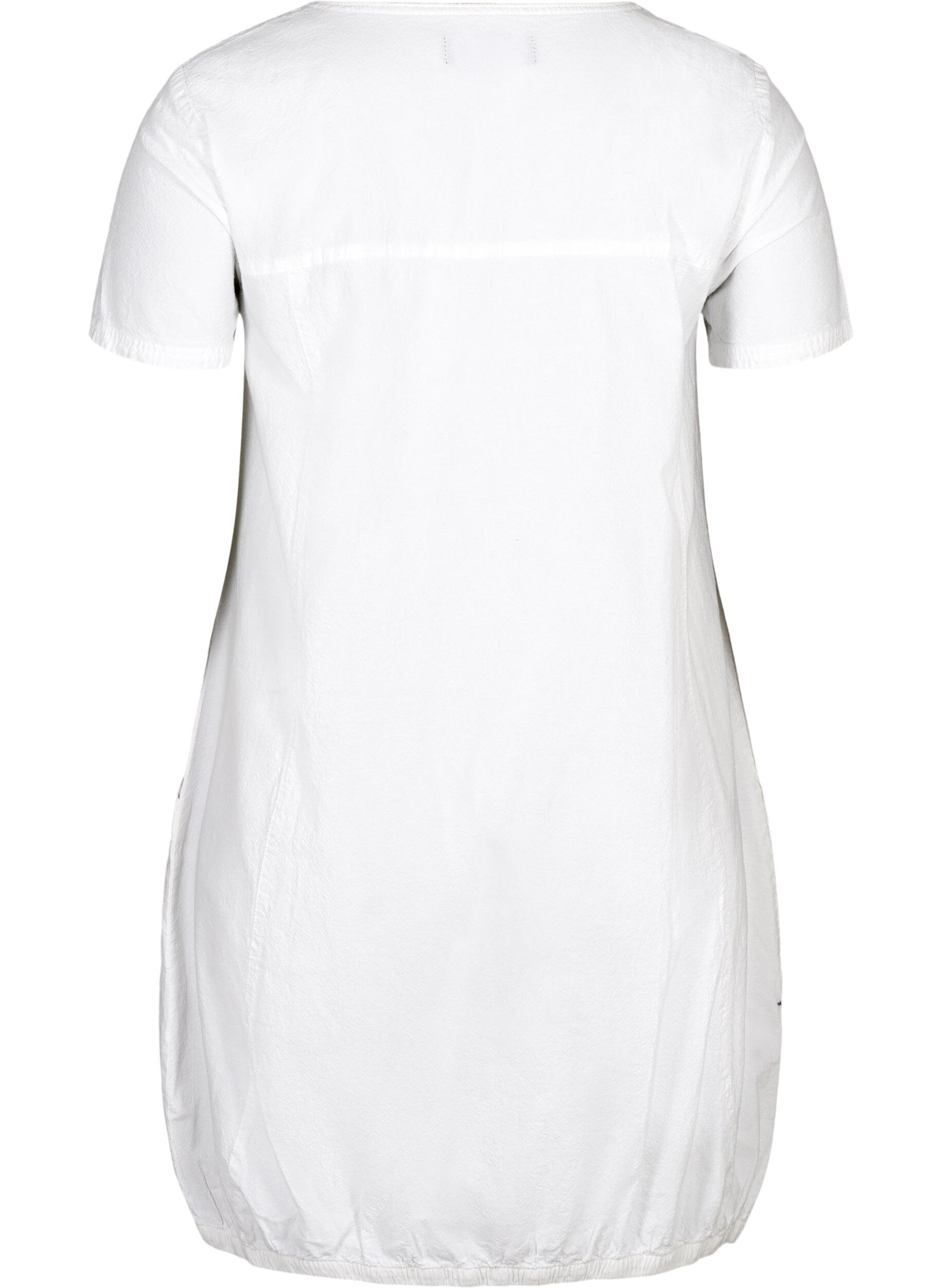 Zizzi Robe en coton &agrave; manches courtes, Blanc, Packshot image number 1