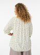 Blouse en viscose &agrave; fleurs avec manches mi-longues, Blanc, Model image number 2
