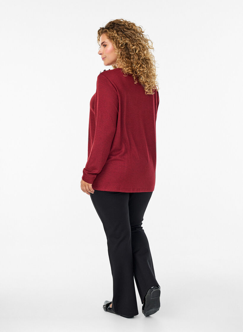 Bootcut-Hose aus Viskose-Mix, Schwarz, Model image number 1
