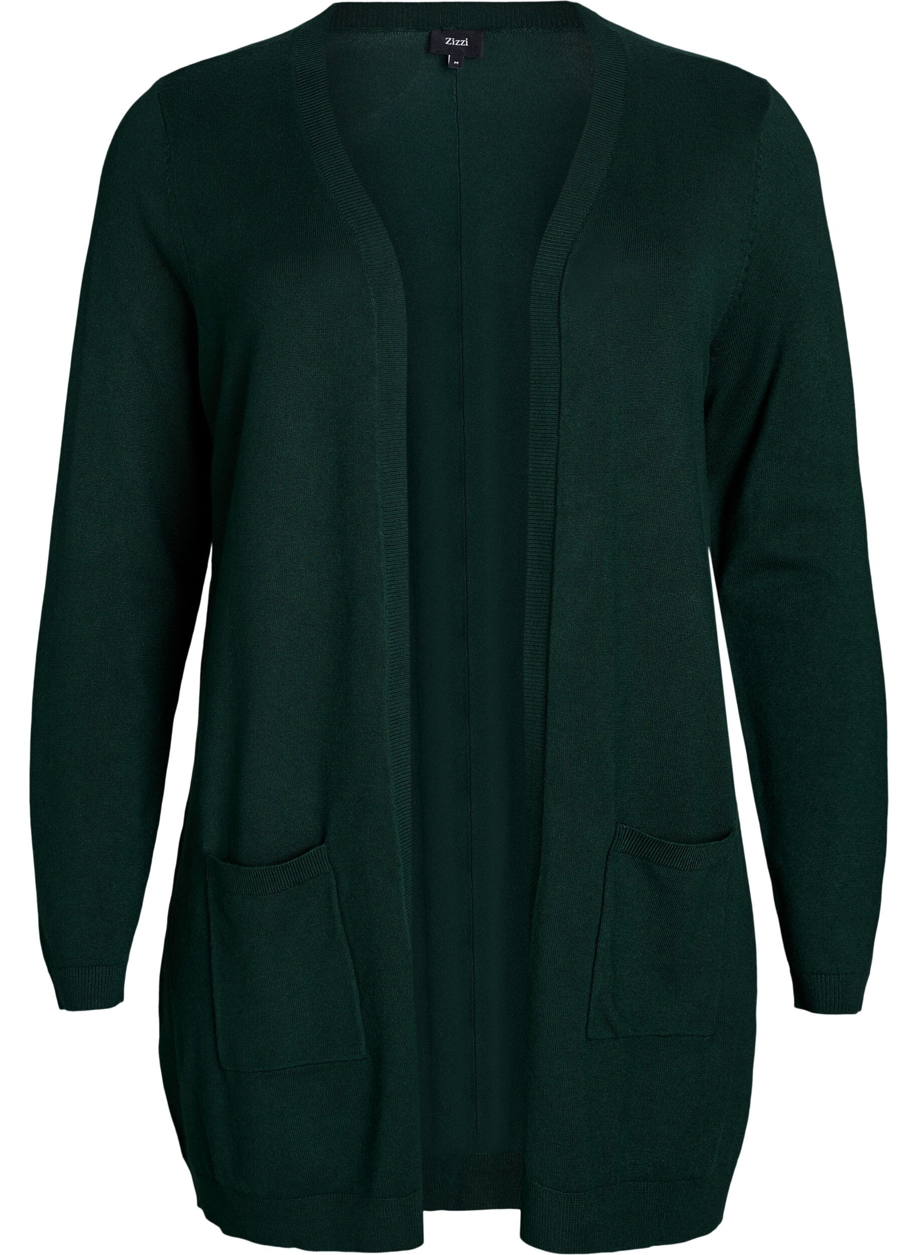 Long cardigan tricot&eacute; en m&eacute;lange de viscose